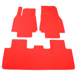 20-23 Tesla Model Y 4-Door Floor Mats Carpet Front & Rear Nylon - Red 3PCS