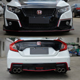 16-18 Honda Civic 10th Gen Type-R Style Bumper Conversion Kit - PU