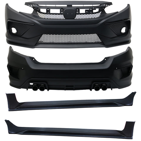 16-18 Honda Civic Concept Style Front Bumper + Rear Bumper + Side Skirts