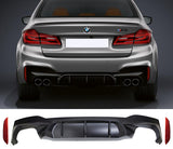 17-19 BMW G30 M5 Style Rear Bumper Lip Diffuser Quad Outlet