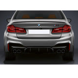 17-19 BMW G30 M5 Style Rear Bumper Lip Diffuser Quad Outlet