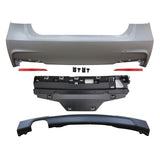 12-18 BMW F30 328i MTech Rear Bumper with Diffuser Twin Muffler Single Out