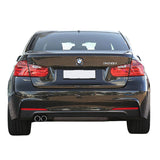 12-18 BMW F30 328i MTech Rear Bumper with Diffuser Twin Muffler Single Out
