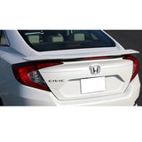 16-18 Civic X 10th Sedan JDM RS SI Trunk Spoiler Wing Unpainted Black