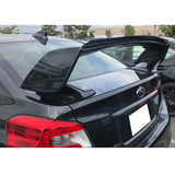 08-18 Subaru WRX STI Top Gurney Flap Add-On Trunk Spoiler Wing Matte Black - FRP