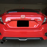 16-18 Civic X Sedan Rear Bumper Lip Diffuser Carbon Fiber Look Chrome PP