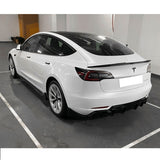 17-23 Tesla Model 3 Rear Bumper Lip Diffuser w/ Aprons 3PC - Gloss Black