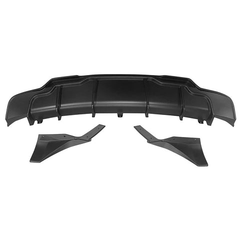 17-23 Tesla Model 3 Rear Bumper Lip Diffuser w/ Aprons 3PC - Matte Black