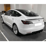 17-23 Tesla Model 3 Rear Bumper Lip Diffuser w/ Aprons 3PC - Matte Black