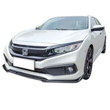 19-20 Honda Civic IK V4 Style Front Bumper Lip 1PC - Matte Black