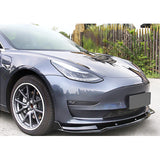 17-23 Tesla Model 3 IK Style Front Bumper Lip 3PC - Gloss Black