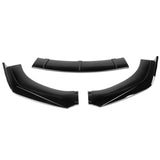 Universal Valance Front Bumper Lip Splitter Chin Spoiler 3PC PP - Gloss Black