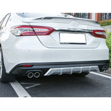 18-19 Toyota Camry V3 Rear Bumper Lip Diffuser Black & Silver - PP