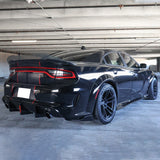 20-22 Dodge Charger SRT Widebody Side Skirts Extensions - Matte Black