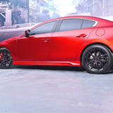 19-20 Mazda 3 Sedan Side Skirts Rocker Panel Matte Black - PP