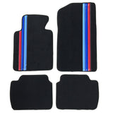 99-05 E46 3-Series Front Rear OE Floor Mat M Color Stripe - Premium Quality