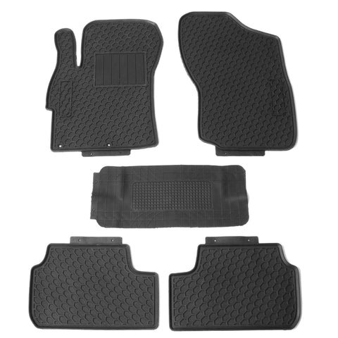 08-17 Mitsubishi Lancer Heavy Duty Black Latex Floor Mats Front Second Row