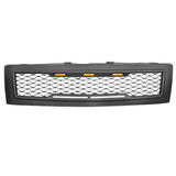 07-13 Chevy Silverado 1500 Front Bumper Hood Mesh Grille - Matte Black