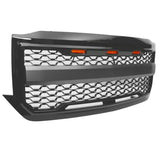 16-18 Chevy Silverado 1500 Front Bumper Hood Mesh Grille - Gloss Black