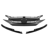 16-18 Honda Civic X OE Style Grille Hood + Eye Lid Eyebrows - Matte Black ABS