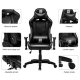 High-Back Swivel Gaming Chair Recliner with Bluetooth 4.1 Speakers & Lumbar Support & Headrest | Height Adjustable Ergonomic Office Desk Chair