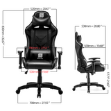 High-Back Swivel Gaming Chair Recliner with Bluetooth 4.1 Speakers & Lumbar Support & Headrest | Height Adjustable Ergonomic Office Desk Chair