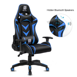 High-Back Swivel Gaming Chair Recliner with Bluetooth 4.1 Speakers & Lumbar Support & Headrest | Height Adjustable Ergonomic Office Desk Chair