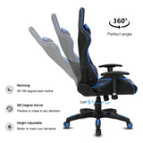 High-Back Swivel Gaming Chair Recliner with Bluetooth 4.1 Speakers & Lumbar Support & Headrest | Height Adjustable Ergonomic Office Desk Chair