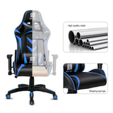 High-Back Swivel Gaming Chair Recliner with Bluetooth 4.1 Speakers & Lumbar Support & Headrest | Height Adjustable Ergonomic Office Desk Chair