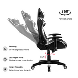 High-Back Swivel Gaming Chair Recliner with Bluetooth 4.1 Speakers & Lumbar Support & Headrest | Height Adjustable Ergonomic Office Desk Chair