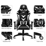 High-Back Swivel Gaming Chair Recliner with Bluetooth 4.1 Speakers & Lumbar Support & Headrest | Height Adjustable Ergonomic Office Desk Chair