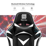 High-Back Swivel Gaming Chair Recliner with Bluetooth 4.1 Speakers & Lumbar Support & Headrest | Height Adjustable Ergonomic Office Desk Chair