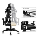 High-Back Swivel Gaming Chair Recliner with Bluetooth 4.1 Speakers & Lumbar Support & Headrest | Height Adjustable Ergonomic Office Desk Chair