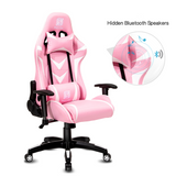 High-Back Swivel Gaming Chair Recliner with Bluetooth 4.1 Speakers & Lumbar Support & Headrest | Height Adjustable Ergonomic Office Desk Chair