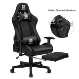 High-Back Swivel Gaming Chair Recliner with Bluetooth 4.1 Speakers, Footrest, Headrest and Lumbar Support | Height Adjustable Ergonomic Office Chair