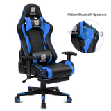 High-Back Swivel Gaming Chair Recliner with Bluetooth 4.1 Speakers, Footrest, Headrest and Lumbar Support | Height Adjustable Ergonomic Office Chair