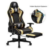 High-Back Swivel Gaming Chair Recliner with Bluetooth 4.1 Speakers, Footrest, Headrest and Lumbar Support | Height Adjustable Ergonomic Office Chair