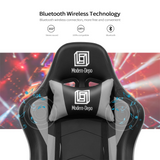 High-Back Swivel Gaming Chair Recliner with Bluetooth 4.1 Speakers, Footrest, Headrest and Lumbar Support | Height Adjustable Ergonomic Office Chair