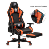 High-Back Swivel Gaming Chair Recliner with Bluetooth 4.1 Speakers, Footrest, Headrest and Lumbar Support | Height Adjustable Ergonomic Office Chair