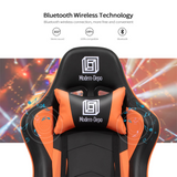 High-Back Swivel Gaming Chair Recliner with Bluetooth 4.1 Speakers, Footrest, Headrest and Lumbar Support | Height Adjustable Ergonomic Office Chair