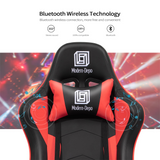 High-Back Swivel Gaming Chair Recliner with Bluetooth 4.1 Speakers, Footrest, Headrest and Lumbar Support | Height Adjustable Ergonomic Office Chair