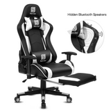 High-Back Swivel Gaming Chair Recliner with Bluetooth 4.1 Speakers, Footrest, Headrest and Lumbar Support | Height Adjustable Ergonomic Office Chair