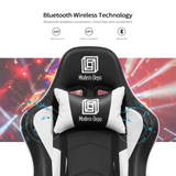 High-Back Swivel Gaming Chair Recliner with Bluetooth 4.1 Speakers, Footrest, Headrest and Lumbar Support | Height Adjustable Ergonomic Office Chair