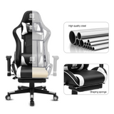 High-Back Swivel Gaming Chair Recliner with Bluetooth 4.1 Speakers, Footrest, Headrest and Lumbar Support | Height Adjustable Ergonomic Office Chair