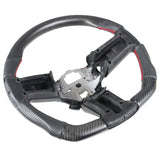 10-14 Ford Mustang Matte CF + Leather Steering Wheel W/ Red Stitching