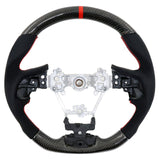 17-19 Impreza Carbon Fiber Steering Wheel Alcantara Red Stitch w/ Indicator