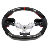 17-19 Impreza Carbon Fiber Steering Wheel Alcantara Red Stitch w/ Indicator