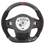 20-23 Toyota Supra A90 CF Steering Wheel Alcantara W/ Red Stitch & Stripe