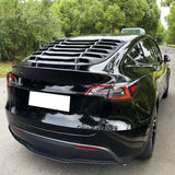 20-23 Tesla Model Y Rear Window Louver Shade Cover - Matte Carbon Fiber Print